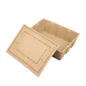 Caja de Almacenamiento Versátil de Pulpa de Papel con Tapa, Contenedor de Pulpa Moldeada Biodegradable, Empaque Ecológico Personalizable al por Mayor - Product Image 2