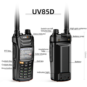 Ksun uv85d SOS GPS 144-520MHz VHF UHF băng tần kép FM <span class=keywords><strong>ham</strong></span> hai chiều đài phát thanh không dây Walkie-Talkie tầm xa cho cắm trại đi bộ đường dài - Product Image 2