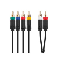 Câble composant professionnel HD TV RCA AV plat de 1,8 m pour console originale Sony Playstation 2 3 PS2 PS3 Fat / Slim