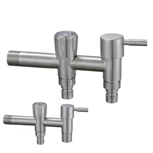 Design moderne 1/2 <span class=keywords><strong>Robinet</strong></span> d'eau de jardin à <span class=keywords><strong>double</strong></span> poignée en acier inoxydable Robinets d'extérieur pour printemps été pour machine à laver et bassin - Product Image 6