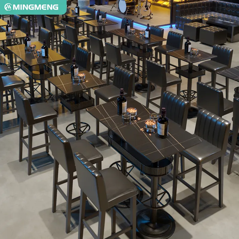 Bangku Bar dan set meja Modern restoran Bar kursi furnitur semua cuaca bangku Bar dan Set meja dengan kualitas tinggi