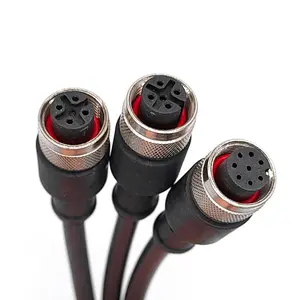 Conector de Cable de PVC impermeable ip67 ip68 macho hembra M12 3 4 5 6 7 8 Pin