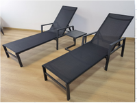 Chaise longue moderne pliable et portable à 4 positions avec structure métallique et tissu en toile pour l'extérieur