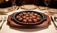 Poêle à rôtir en fonte avec logo SC, base isolante en bois, compatible gaz, durable, pour restaurant, Teppanyaki, barbecue, ustensile de cuisson