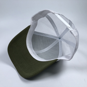 ODM Premium personnalisé <span class=keywords><strong>poisson</strong></span> brodé logo Design 6 panneaux structuré vert foncé pour adultes vêtements d'été coton maille casquette de camionneur - Product Image 6