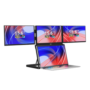 Écran portable quadruple 15,6 pouces avec support réglable pour ordinateur portable – Extension d'écran pour ordinateur portable - Product Image 1