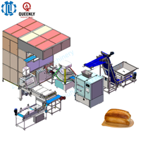 Chaîne de production de pain de mie et de pain long commercial, machine automatique motorisée en acier inoxydable 304, 1500 pièces/heure pour boulangerie