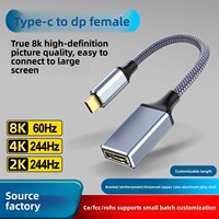 Adaptateur pour ordinateur portable Type-C vers DP1.4 femelle 8K60_4K240Hz Thunderbolt 3/4, en cuivre