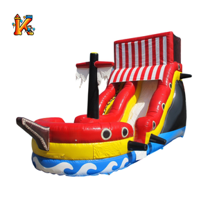 Kiddohop açık şişme hindistan cevizi Falls su kaydırağı kavisli sıçrama havuzu tünel eğlenceli oyun ekipmanları kale - Product Image 6