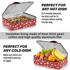 Snowflake Print Wholesale Custom Cake Pizza Thermal Insulation <b>Bag</b> Reusable Insulated <b>Cool</b> Wine Drink <b>Bag</b> - Product Image 5