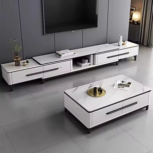 Ensemble de table basse et de meuble TV blanc <span class=keywords><strong>nordique</strong></span> pour salon, table basse carrée, style <span class=keywords><strong>nordique</strong></span> élégant, meubles - Product Image 6