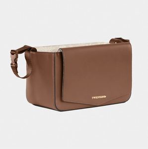 Bolsa de Pañales Mini para Mamá, Vegana, de Cuero Marrón, con Correas para Colgar, Portavasos Aislado, Bolsillo Organizador para Cochecito de Bebé - Product Image 4