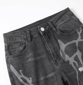 Jean taille haute décontracté pour <span class=keywords><strong>femme</strong></span> Wangsheng, coupe classique, délavé vintage, déchiré, avec poches zippées, en denim extensible et respirant, style crayon - Product Image 2