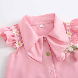 Completo per Bambini all'Ingrosso, <span class=keywords><strong>Abbigliamento</strong></span> per Bambine, Set Casual Due Pezzi, Vestiti per Bambini, Camicia Daisy e Gonna Plissettata, Outfit Quotidiano - Product Image 5