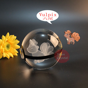 3D คริสตัล Pokeball กับ USB สัมผัสไฟกลางคืน LED โคมไฟโผล่บอลสำหรับเด็กห้องนอน <span class=keywords><strong>Vulpix</strong></span>