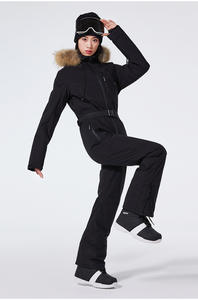 Combinaison <span class=keywords><strong>de</strong></span> <span class=keywords><strong>ski</strong></span> d'hiver pour femme, respirante, écologique, isolée, coupe ajustée, imperméable, coupe-vent, à capuche, avec fermeture éclair - Product Image 6