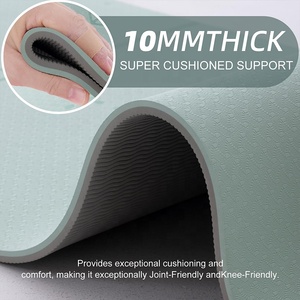 Tùy Chỉnh In Màu Xanh <span class=keywords><strong>TPE</strong></span> <span class=keywords><strong>Yoga</strong></span> Mat-Trọng Lượng Nhẹ 8Mm Dày Gấp Thiết Kế Mang Dây Đeo Ngoài Trời Sử Dụng Rohs Thân Thiện Với Môi Được Chứng Nhận - Product Image 5