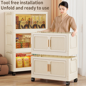 Wholesale New Design Plastic Storage Box Organizer Folding Multilayer Folding Storage Cabinet Wardrobes and <strong>Closets</strong> - Product Image 6