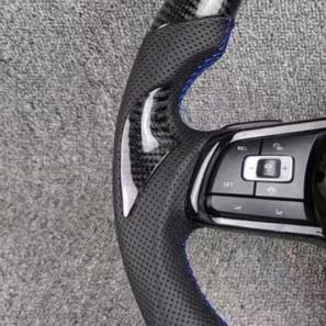 Volant sport en fibre de carbone personnalisé pour Volkswagen VW <span class=keywords><strong>Golf</strong></span> 5 MK6 MK7 MK8 Jetta Passat B8 Polo Tiguan GTI - Product Image 3