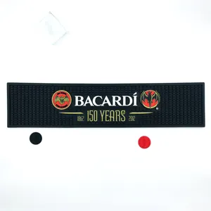 BACARDI = PVC 바 매트 부드러운 고무 드립 러너 맞춤형 로고가있는 맥주 바 매트