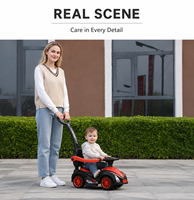 Vente flash, prix bas, voiture jouet pour enfants à 4 roues, en plastique, à piles, avec poignée de poussée avant, pour les enfants de 2 à 4 ans