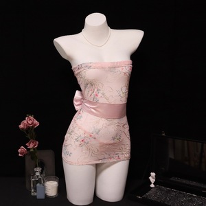 Ensemble kimono transparent brodé sans bretelles Manyu, lingerie sexy, uniforme moulant 9332 - Product Image 2