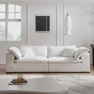 <span class=keywords><strong>Canapé</strong></span> d'angle moderne trois places en <span class=keywords><strong>tissu</strong></span> coton-lin, pliable, durable, entièrement lavable, style crème pour petit appartement, salon - Product Image 5