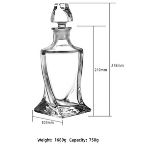 <span class=keywords><strong>Carafe</strong></span> à whisky en <span class=keywords><strong>cristal</strong></span> bohème sans plomb, 800 ml, classique, avec logo personnalisé, vente en gros d'usine - Product Image 2