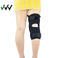 Attelle de genou en néoprène personnalisée avec charnières en aluminium amovibles, rotule ouverte, soutien orthopédique pour soulager la douleur de l'arthrite