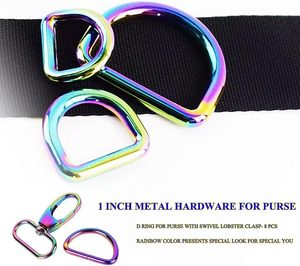 D Ring For Purse With Swivel Snap Hooks Clasps Metal Purse Hardware For <b>Bag</b> Making PCS Inch <b>Rainbow</b> Purse Hardware <b>Bag</b> Keychain - Product Image 6
