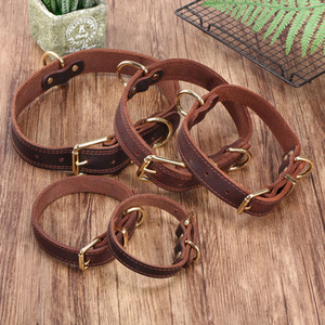 Yüksek kalite dayanıklı özel köpek tasması deri lüks hakiki inek deri köpek tasması köpek tasması küçük orta büyük köpekler için - Product Image 2