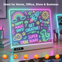 Panneau d'affichage LED pour magasin, tableau d'écriture effaçable en acrylique rechargeable, panneau lumineux pour café, restaurant, commerce de détail