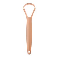 Ensemble de gratte-langue en acier inoxydable rose doré en forme de U, écologique et réutilisable, en stock chez le fabricant
