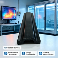Barra Aislante para Muro Cortina, Tira de Rotura Térmica PA66 para Fachada de Aluminio, Perfil de Nailon Resistente al Fuego, OEM Personalizado, Venta al Por Mayor