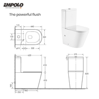 Empolo WaterMark luxe deux pièces toilette salle de bain hôtel wc céramique brillant blanc affleurant commode bidet toilette salle de bain monté au sol