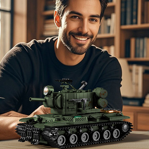 Modèle de char lourd de type Rat-Type Kv2, puzzle difficile à assembler avec des blocs de construction à petites particules - Product Image 3