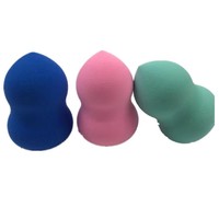 Éponge et applicateur de maquillage polyvalents en polyuréthane pour poudre libre, outil facial pour le maquillage des yeux, forme œuf, style imprimé, avec sac en coton offert