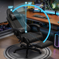 Silla de Juego Ergonómica Moderna y Minimalista con Cubierta de Cuero Sintético, Respaldo Ajustable, Giratoria, con Reposabrazos Integrados para el Hogar y Dormitorio
