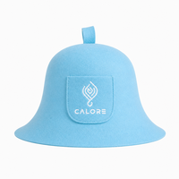 Chapeau de sauna en feutre de laine mérinos 100 % pure, le plus vendu, motif dessin animé, réutilisable, écologique, doux, résistant à la chaleur, respirant, couleur unie, 3 mm