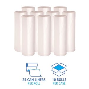 Sacs en plastique haute densité Boardwalk 45 gal 13 microns, rouleaux sans mandrin, 40 x 48, naturels, 25 sacs/rouleau, 10 pièces - Product Image 6