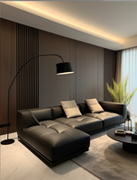 Panneau de revêtement mural acoustique en composite bois-plastique (WPC) ignifuge et imperméable pour intérieur, chambre, bureau, commerce