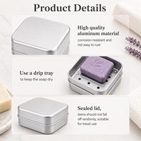 Étuis à savon de voyage en aluminium, porte-savons portables résistants à l'humidité, boîtes à savon métalliques auto-drainantes avec couche de drainage