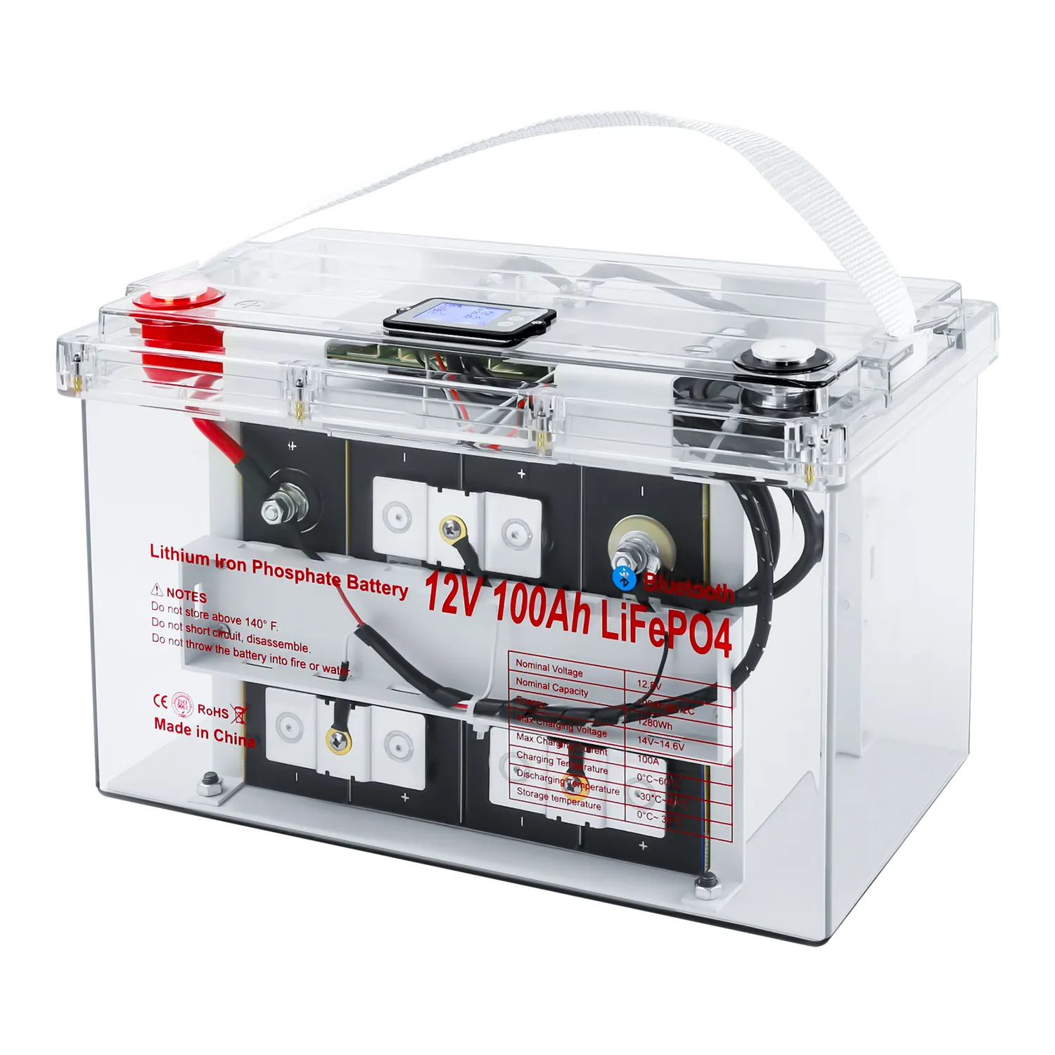 Литиевая батарея 12,8 В 100AH LiFePO4 аккумулятор для лодки для подледной рыбалки/рыболокатора/и использования КАЯКОВ