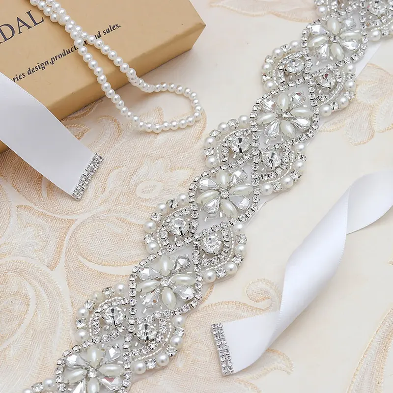 Venta al por mayor de alta calidad de moda fajas de boda cinturones vestido de cristal Rhinestone accesorios de boda cinturones de novia