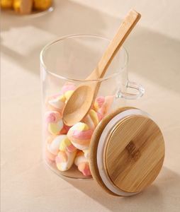 High Quality Borosilicate <b>Glass</b> Jar Bamboo Lid Airtight Seal Microwavable Dishwasher Safe Stackable Storage Canister Clear - Product Image 3