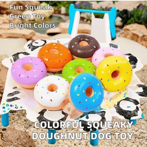 Jouet à mâcher pour chien en peluche Donut, jouet couineur pour animaux de compagnie, jouet interactif en peluche douce résistant aux morsures pour chiot, jouet d'entraînement - Product Image 2