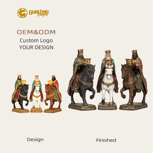 Portacandele Professionale in Resina Personalizzato OEM ODM con i Tre Re Magi, Decorazione Natalizia - Product Image 1