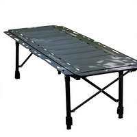 Table IGT pliante en aluminium sans bordure pour camping, île flottante, mobilier d'extérieur portable, pique-nique, barbecue, multifonctionnelle