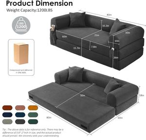 <span class=keywords><strong>Divano</strong></span> <span class=keywords><strong>Letto</strong></span> Convertibile 3-in-1 in Velluto a Coste, Pieghevole e Senza Struttura, per Soggiorno, Prezzo all'Ingrosso - Product Image 2