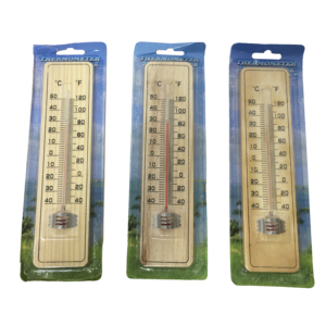 Thermomètre à tige de verre en bois bon marché thermomètre à bois domestique intérieur extérieur thermomètre mural rectangulaire capteur mètre - Product Image 2